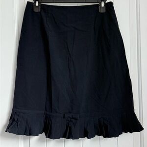 dressbarn Navy Pleated Hem Skirt
